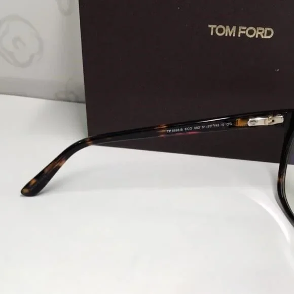 Tom Ford TF5895-B 052 Dark Havana Square Eyeglasses NEW
